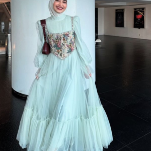 Vintage Tulle Hijab Gown