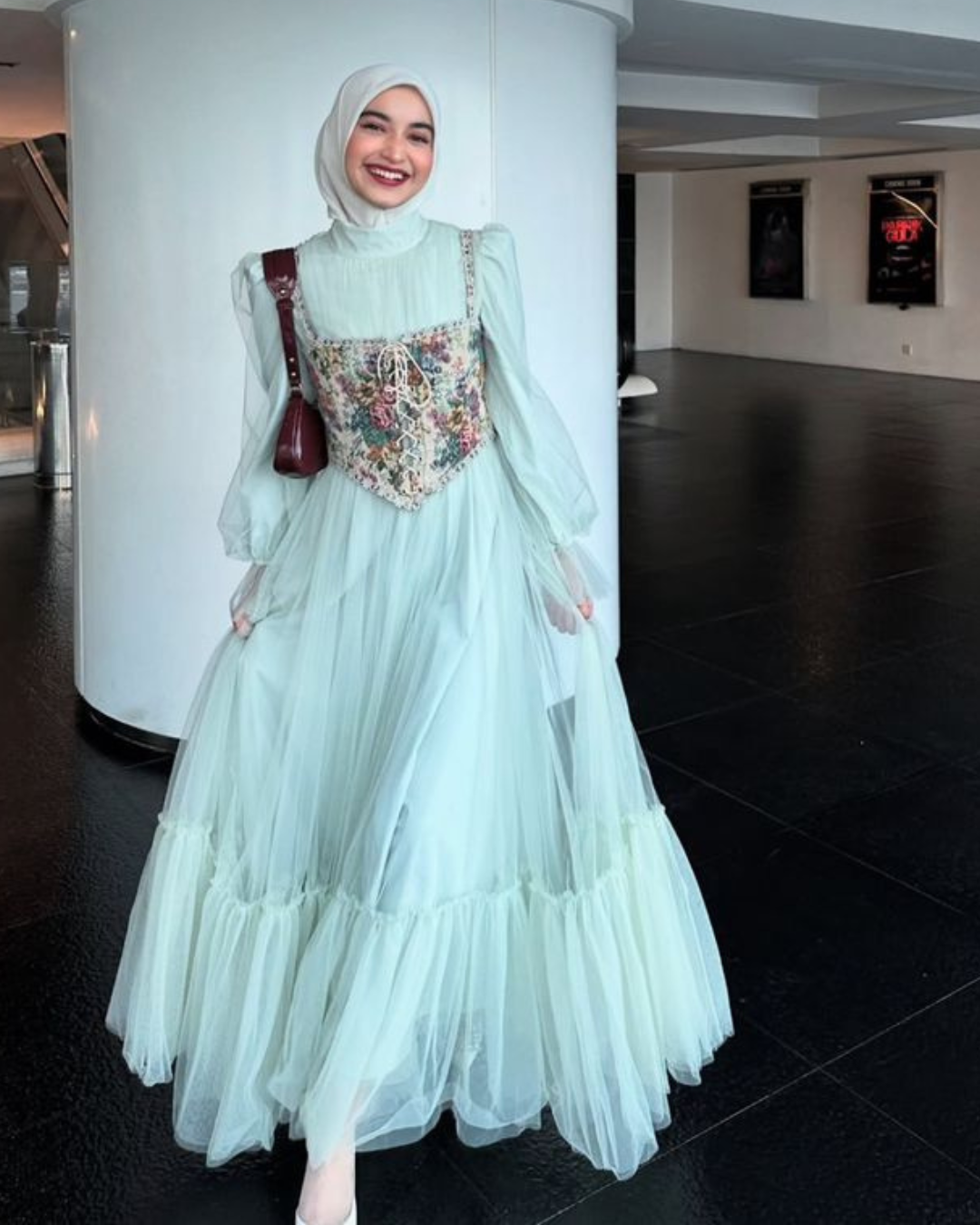Vintage Tulle Hijab Gown